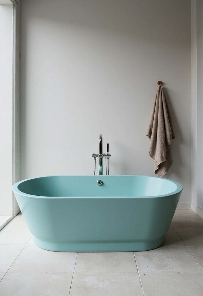 27 Aqua Bathroom Ideas That Feel Fresh - 10. Aqua Bathtub