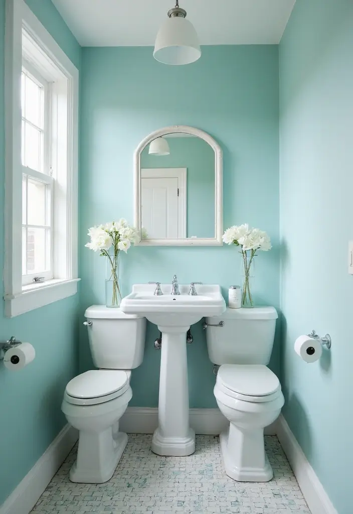 27 Aqua Bathroom Ideas That Feel Fresh - 6. Aqua and White Color Palette