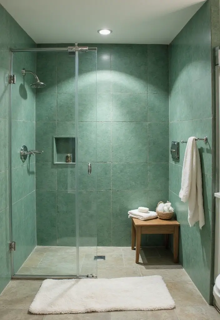 27 Bathroom Ideas Green Tiles That Feel Fresh - 10. Incorporating Green Tile in Showers