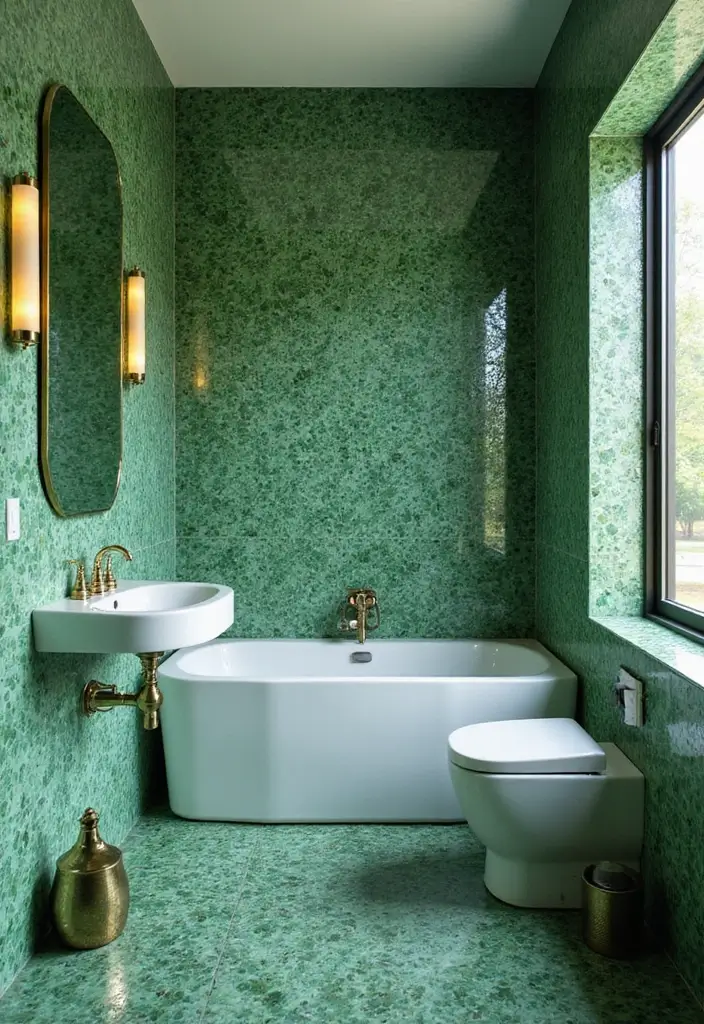 27 Bathroom Ideas Green Tiles That Feel Fresh - 11. Green Mosaic Tiles