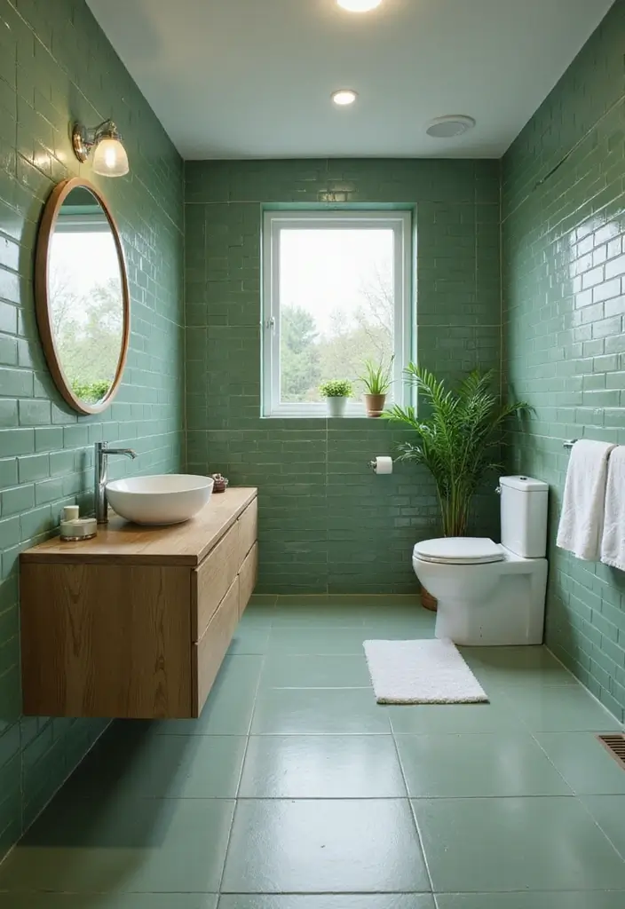 27 Bathroom Ideas Green Tiles That Feel Fresh - 18. Eco-Friendly Bathroom Fixtures