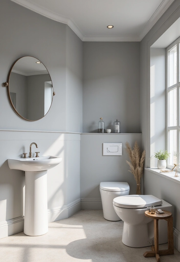 27 Bathroom Ideas Grey And Neutral Themes - 1. Soft Grey Walls