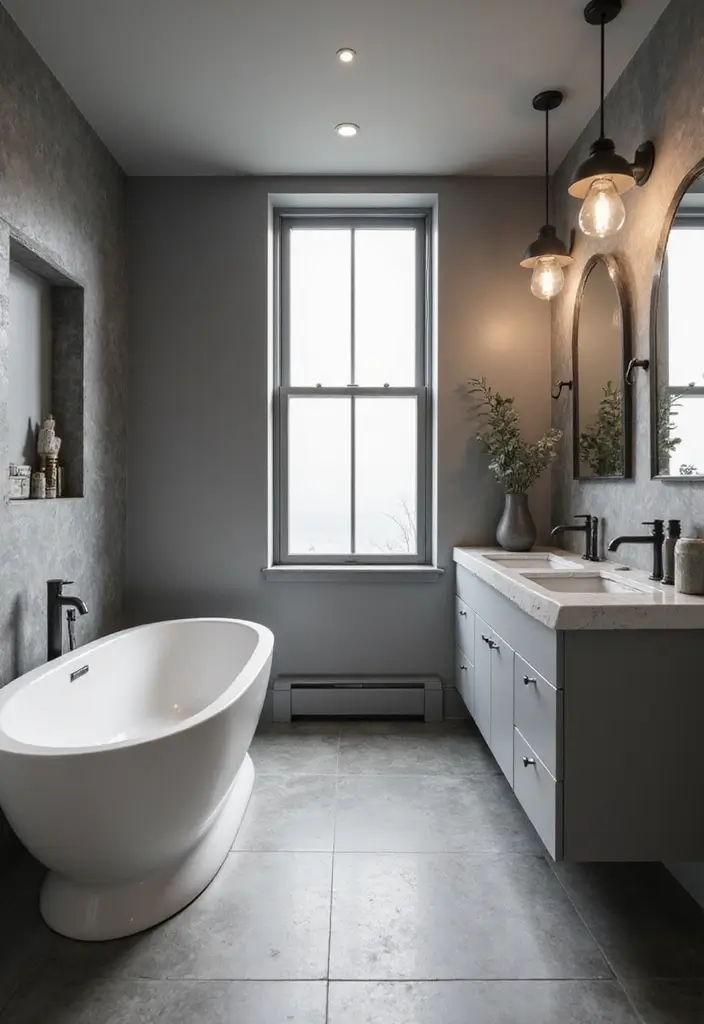 27 Bathroom Ideas Grey And Neutral Themes - 14. Monochromatic Accents