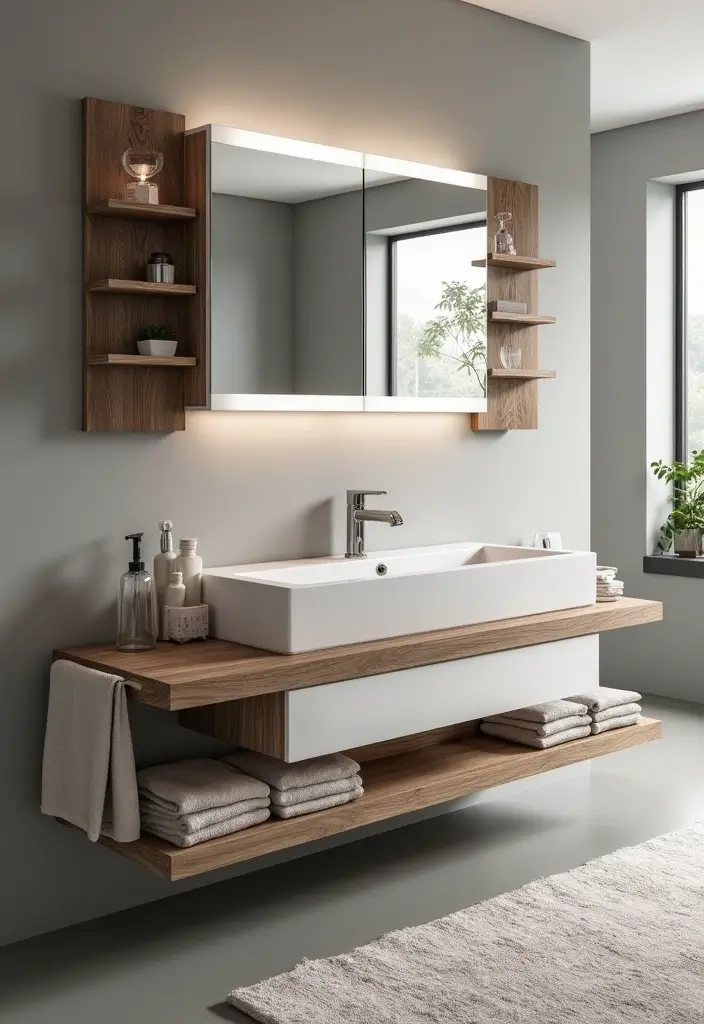 27 Bathroom Ideas Grey And Neutral Themes - 16. Floating Vanities