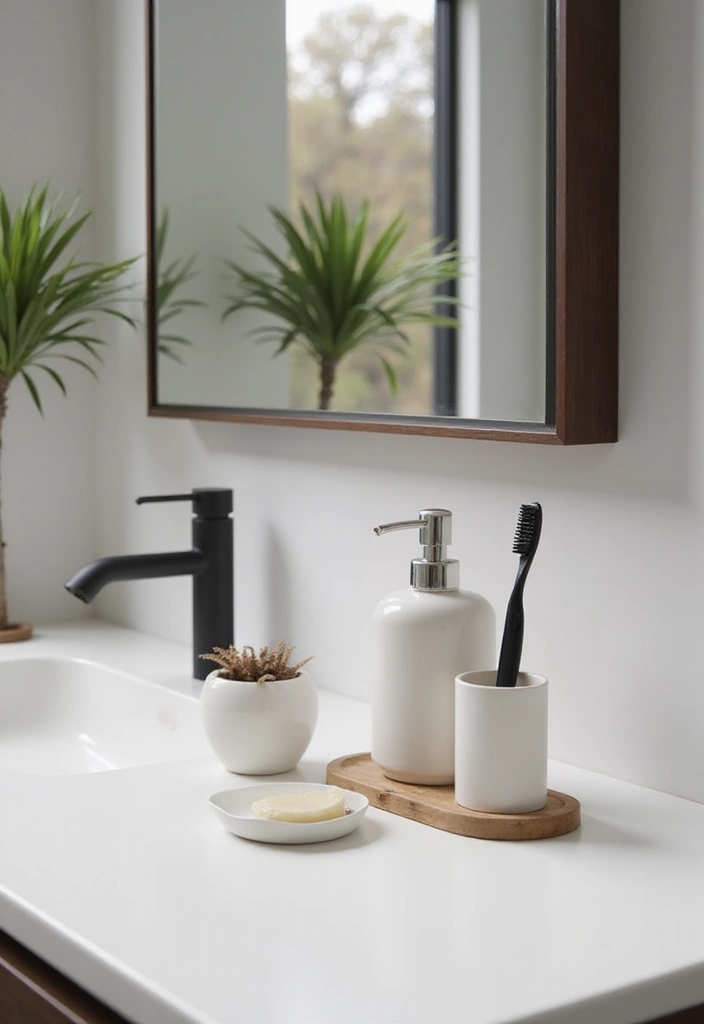 27 Bathroom Ideas Grey And Neutral Themes - 22. Sleek Bath Accessories