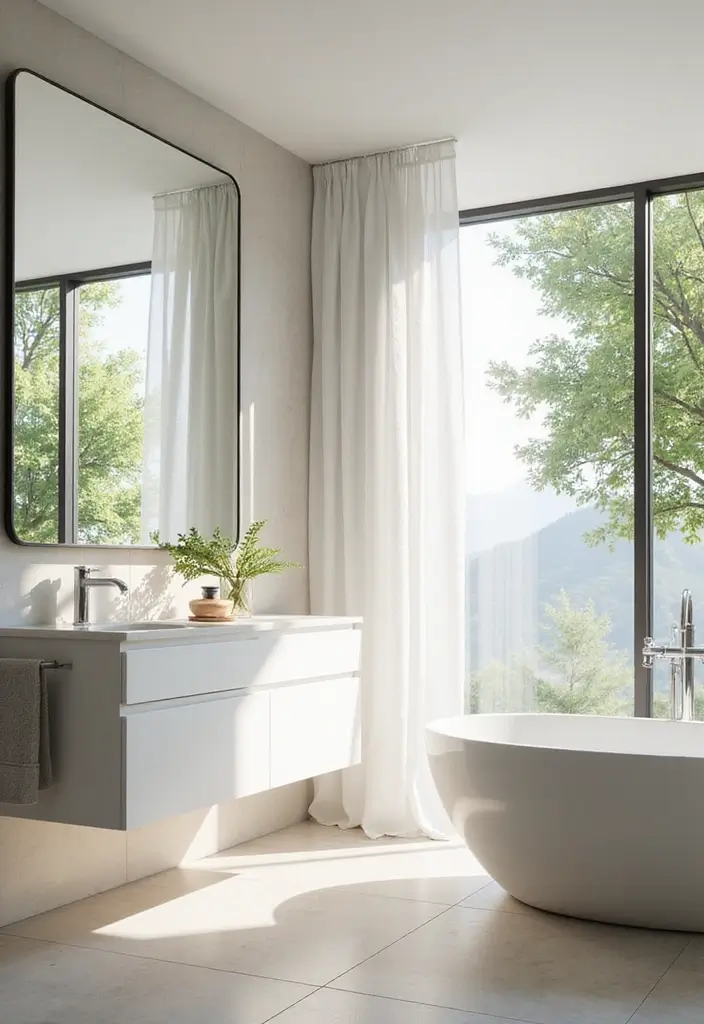 27 Bathroom Ideas Grey And Neutral Themes - 6. Natural Light and Mirrors