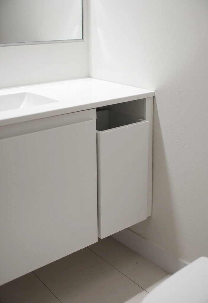 27 Bathroom Sink Decor Countertops That Stay Neat - 14. Clean-lined Waste Bins