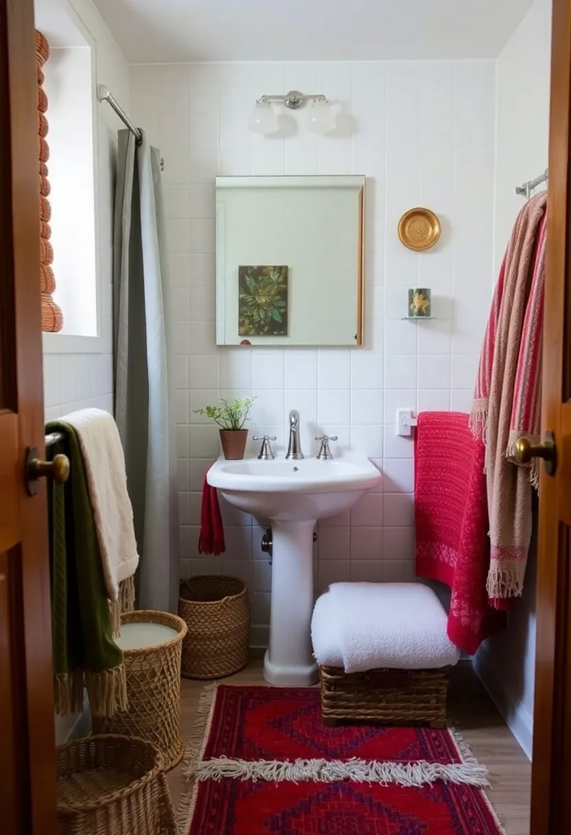 27 Bathroom Sink Decor Countertops That Stay Neat - 23. Layered Textiles