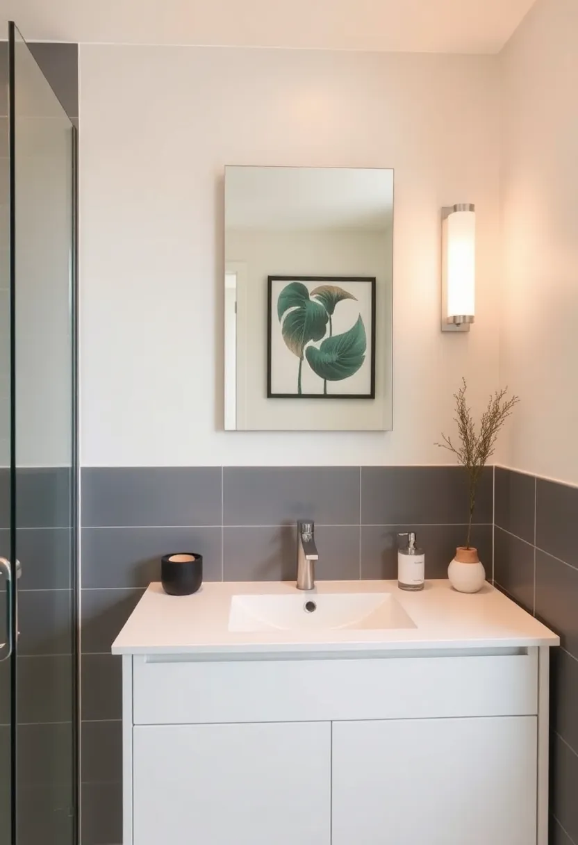 27 Bathroom Sink Decor Countertops That Stay Neat - 24. Artistic Wall Art