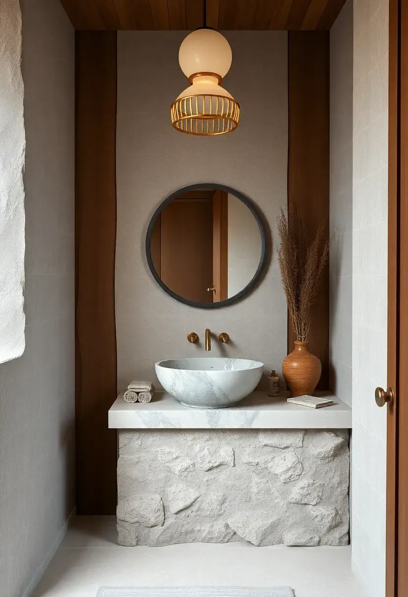 27 Bathroom Sink Decor Countertops That Stay Neat - 27. Embrace Natural Elements