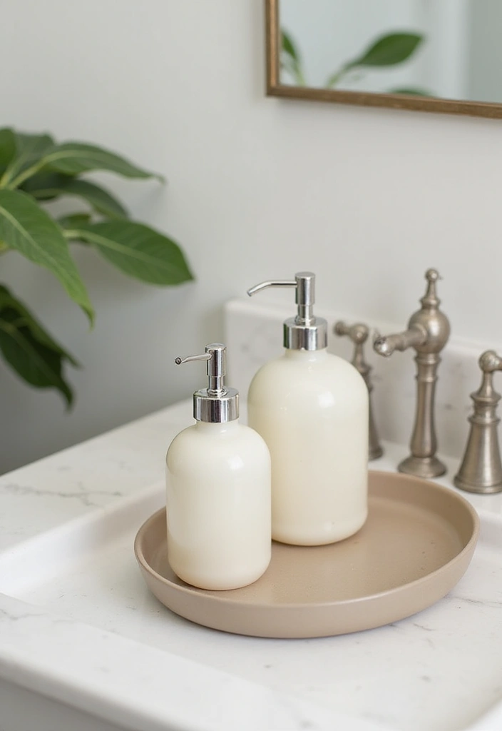 27 Bathroom Sink Decor Countertops That Stay Neat - 3. Stylish Soap Dispensers