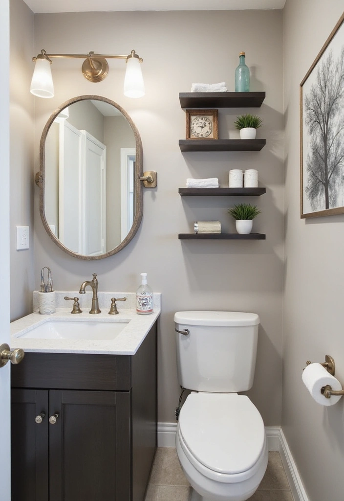 27 Bathroom Sink Decor Countertops That Stay Neat - 5. Elegant Wall-mounted Shelves