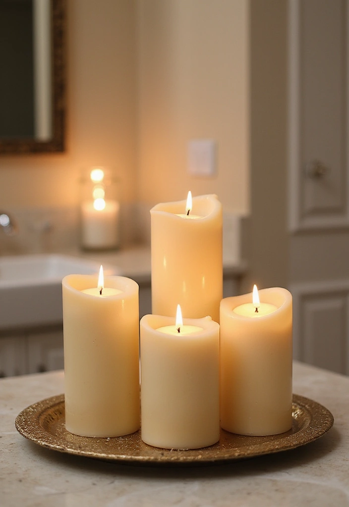 27 Bathroom Sink Decor Countertops That Stay Neat - 7. Fragrant Candles