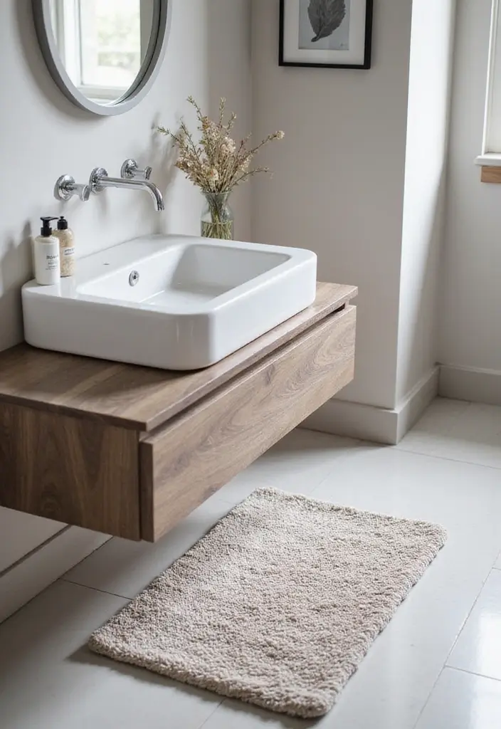 27 Bathroom Sink Decor Countertops That Stay Neat - 8. Textured Bath Mats