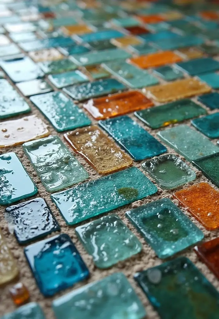 27 Bathroom Tile Floor Ideas For Modern Homes - 1. Recycled Glass Tiles