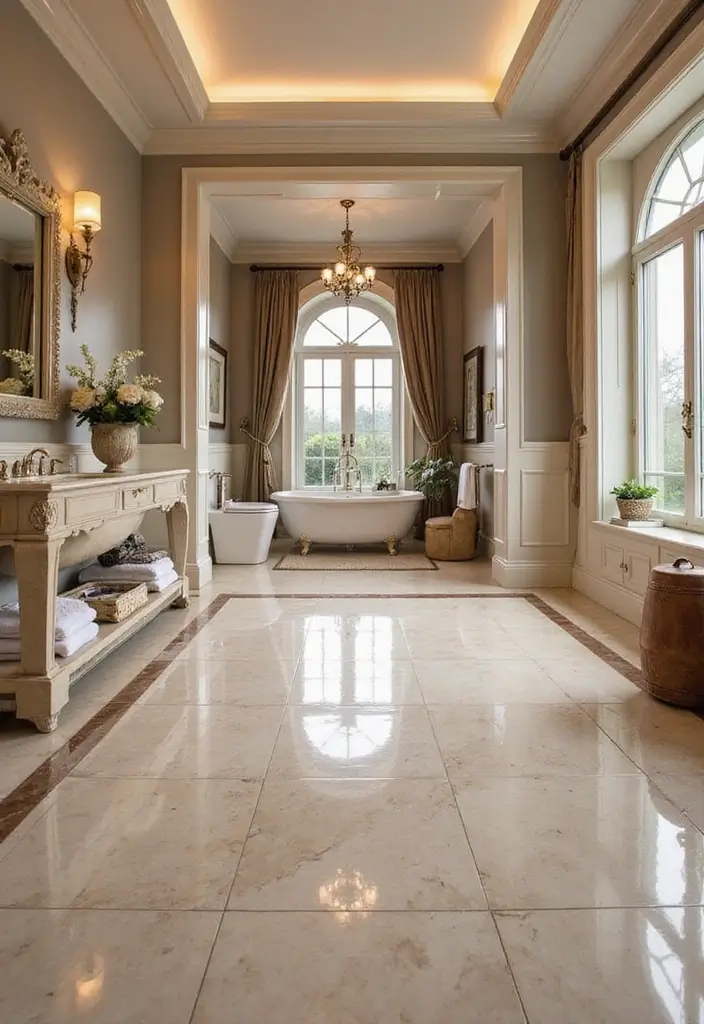 27 Bathroom Tile Floor Ideas For Modern Homes - 19. Glossy Finish Tiles