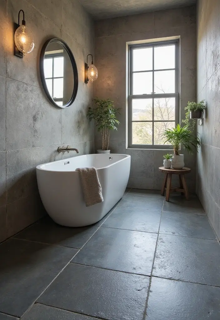 27 Bathroom Tile Floor Ideas For Modern Homes - 20. Eco-Conscious Slate Tiles