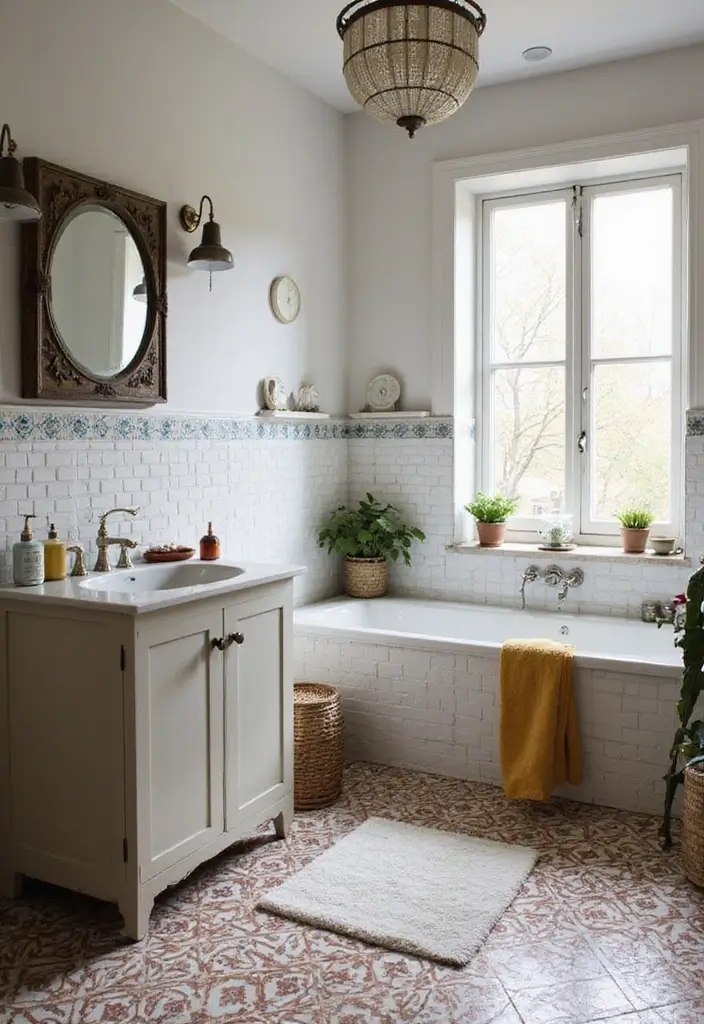 27 Bathroom Tile Floor Ideas For Modern Homes - 27. Vintage Revival Tiles