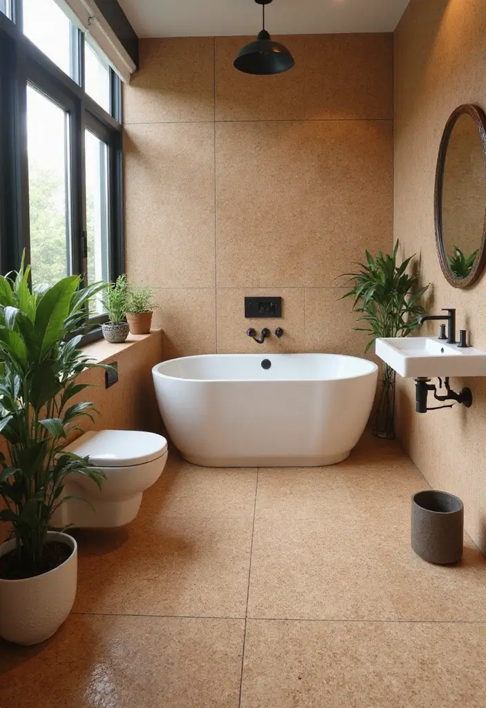 27 Bathroom Tile Floor Ideas For Modern Homes - 5. Cork Flooring