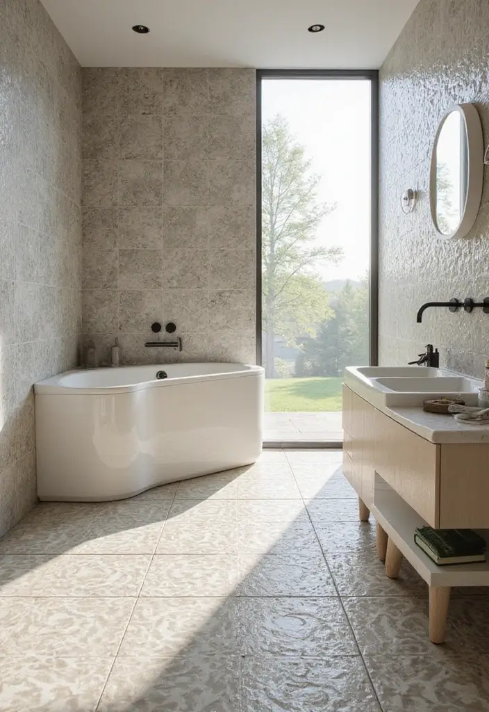 27 Bathroom Tile Floor Ideas For Modern Homes - 7. Biodegradable Vinyl Tiles