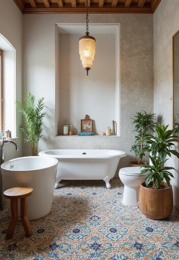 27 Bathroom Tile Floor Ideas For Modern Homes - 9. Moroccan-Inspired Tiles