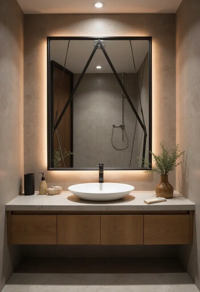 27 Black Fixtures Bathroom Ideas For Bold Looks - 10. Black Mirrors