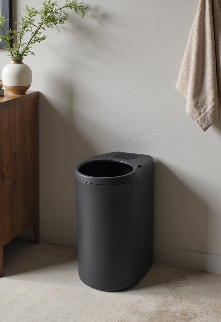 27 Black Fixtures Bathroom Ideas For Bold Looks - 16. Black Waste Bins