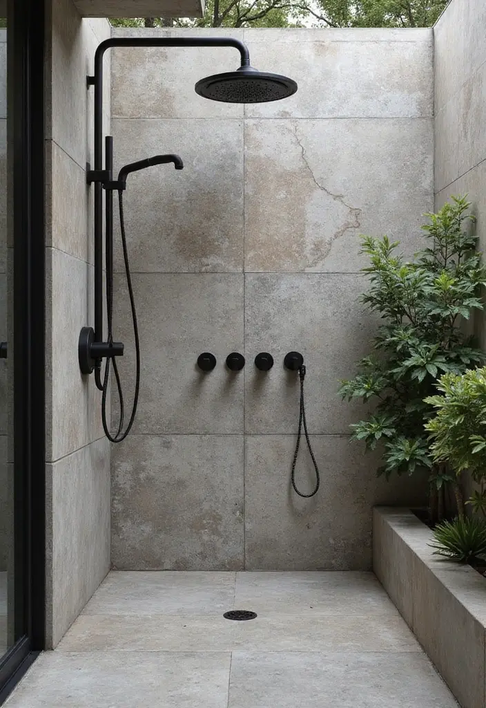 27 Black Fixtures Bathroom Ideas For Bold Looks - 17. Black Shower Yards