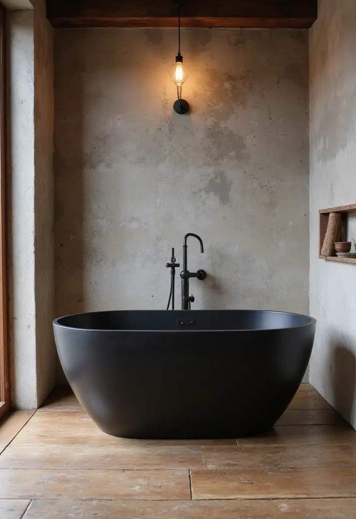 27 Black Fixtures Bathroom Ideas For Bold Looks - 2. Bold Black Bathtubs