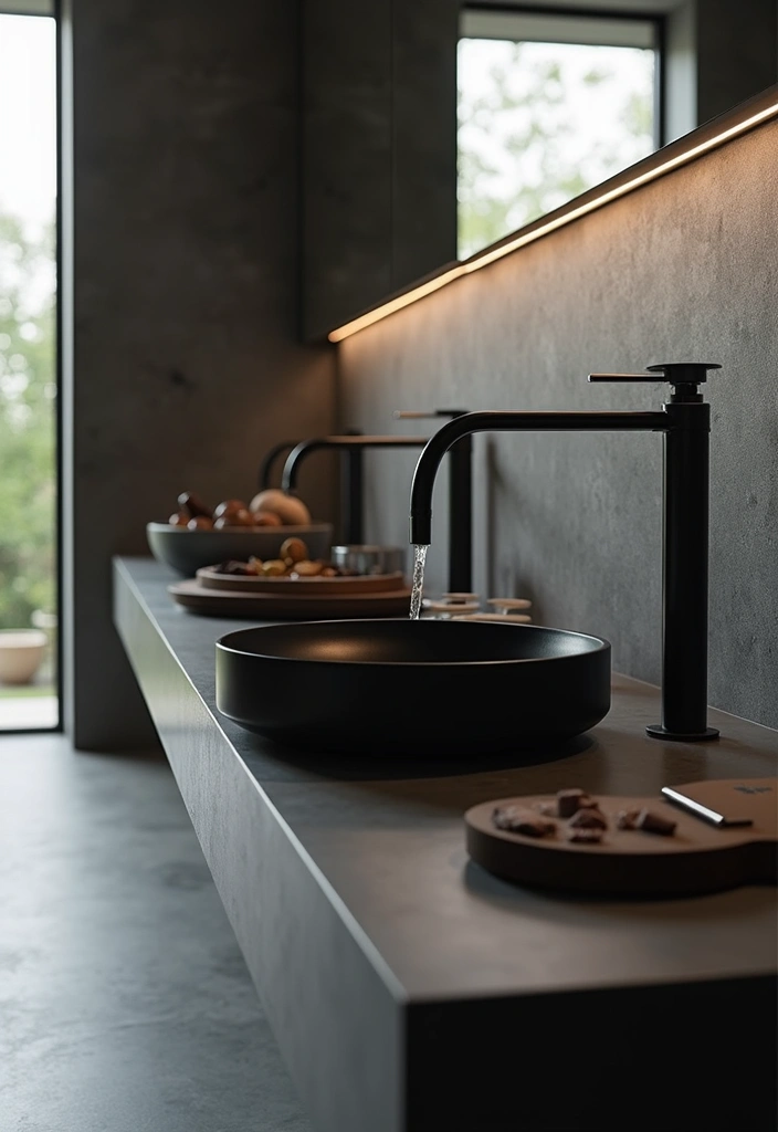 27 Black Fixtures Bathroom Ideas For Bold Looks - 26. Black Flow Designs