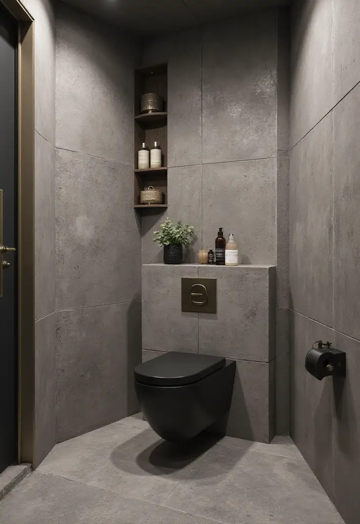 27 Black Toilet Bathroom Ideas That Make A Statement - 13. Urban Chic