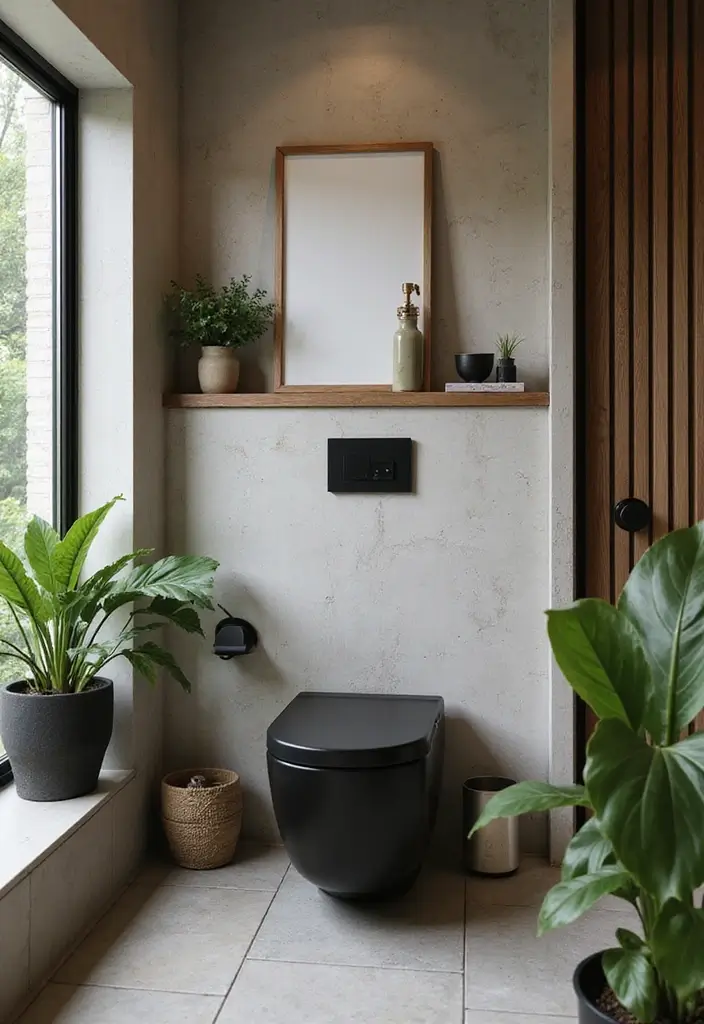 27 Black Toilet Bathroom Ideas That Make A Statement - 17. Zen Retreat