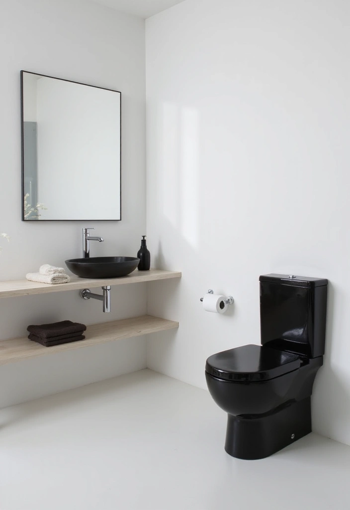 27 Black Toilet Bathroom Ideas That Make A Statement - 4. Elegant Minimalism