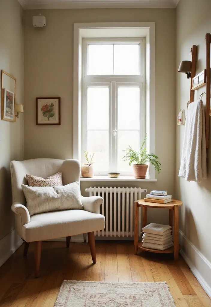 27 Cottage Core Bathroom Designs That Feel Peaceful - 12. Cozy Nooks