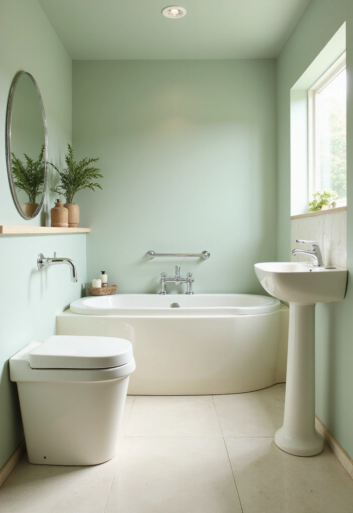 27 Cottage Core Bathroom Designs That Feel Peaceful - 3. Soft Color Palettes