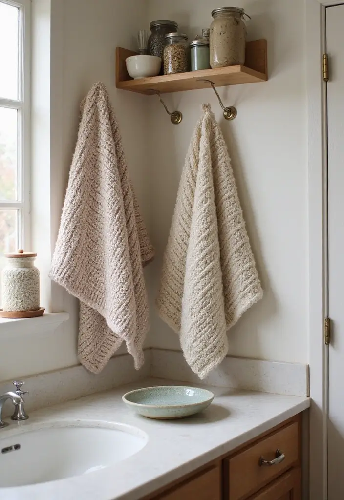 27 Cottage Core Bathroom Designs That Feel Peaceful - 5. Handmade Decor