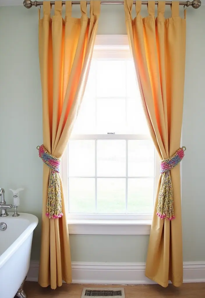 27 Crochet Bathroom Decor Ideas That Add Handmade Charm - 11. Crochet Curtain Tiebacks