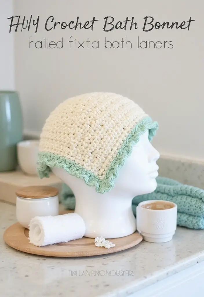 27 Crochet Bathroom Decor Ideas That Add Handmade Charm - 17. Crochet Bath Bonnet