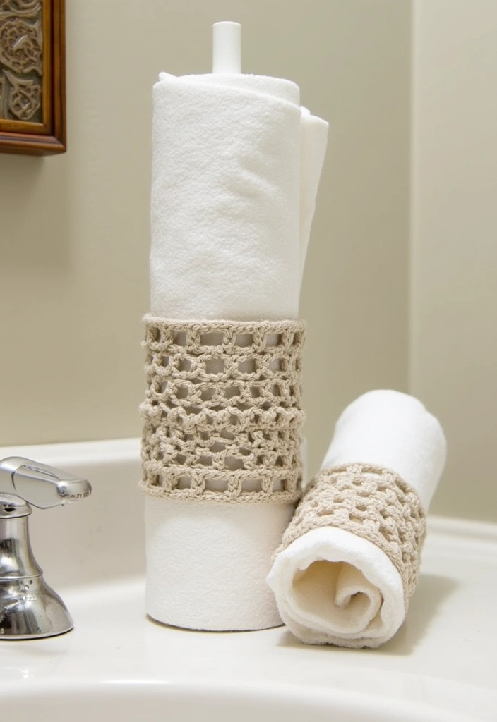 27 Crochet Bathroom Decor Ideas That Add Handmade Charm - 22. Crochet Napkin Rings for Guests