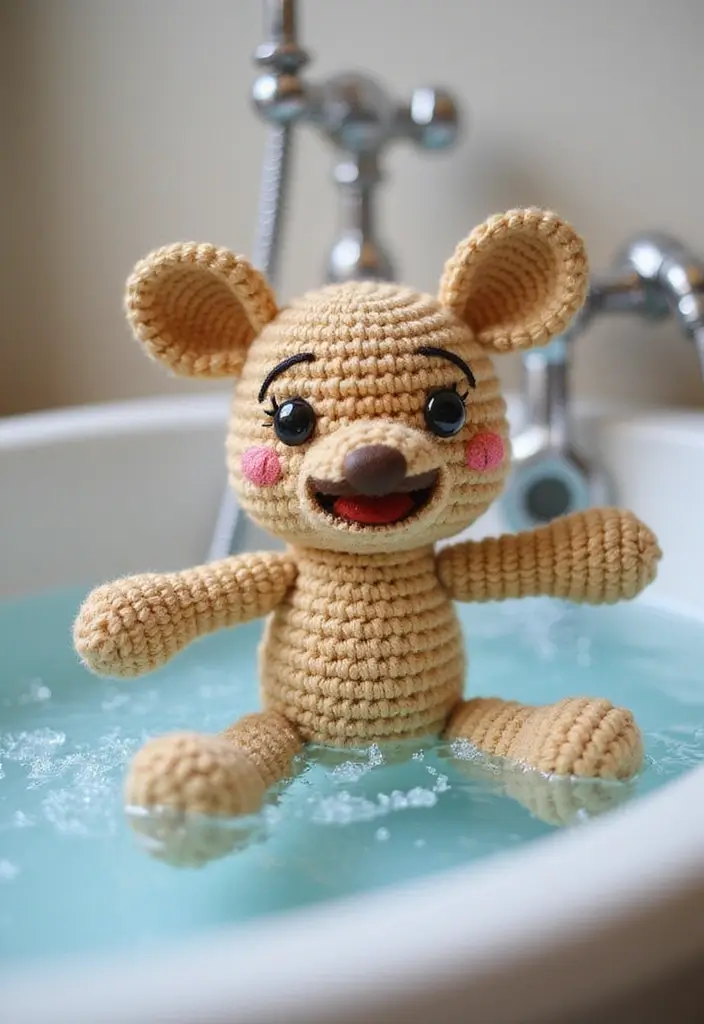 27 Crochet Bathroom Decor Ideas That Add Handmade Charm - 25. Crochet Bathing Buddy