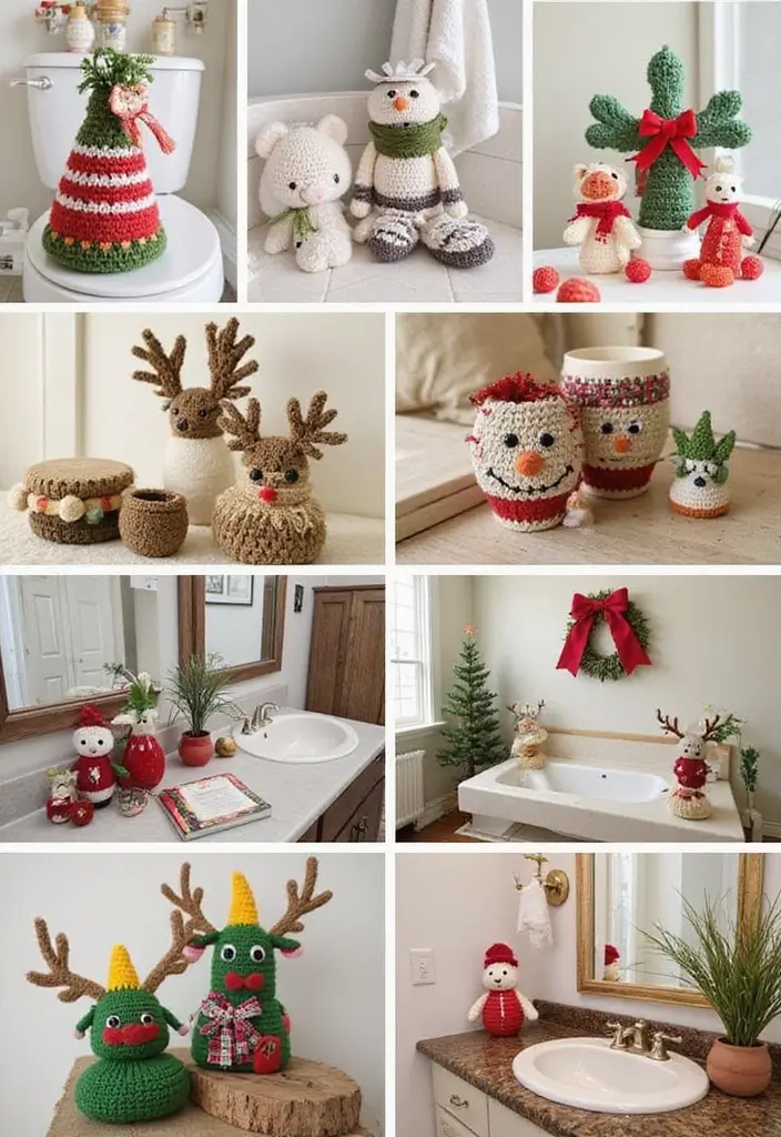 27 Crochet Bathroom Decor Ideas That Add Handmade Charm - 27. Crochet Holiday Decor