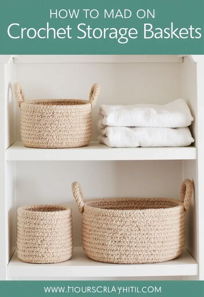 27 Crochet Bathroom Decor Ideas That Add Handmade Charm - 4. Crochet Storage Baskets