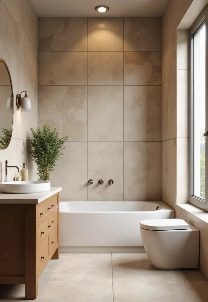 27 Indian Bathroom Tiles Design Inspiration for Eco-Friendly Decor - 24. Soft Earth Tones