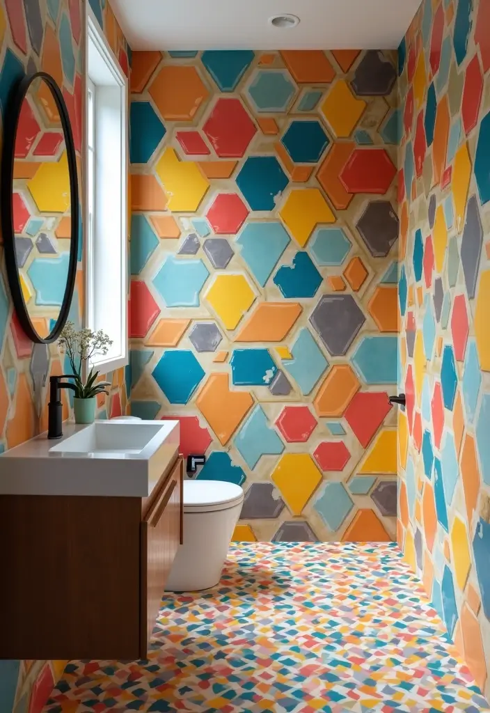 27 Latest Bathroom Tiles Design Trends 2024: Eco-Friendly Edition - 10. Geometric Patterns
