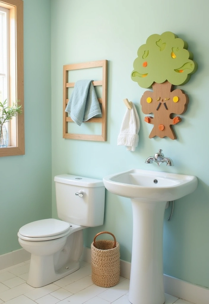 27 Modern Kids Bathroom Ideas That Feel Fun - 16. Fun Towel Racks