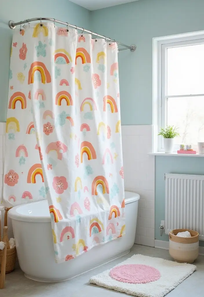 27 Modern Kids Bathroom Ideas That Feel Fun - 2. Whimsical Shower Curtains