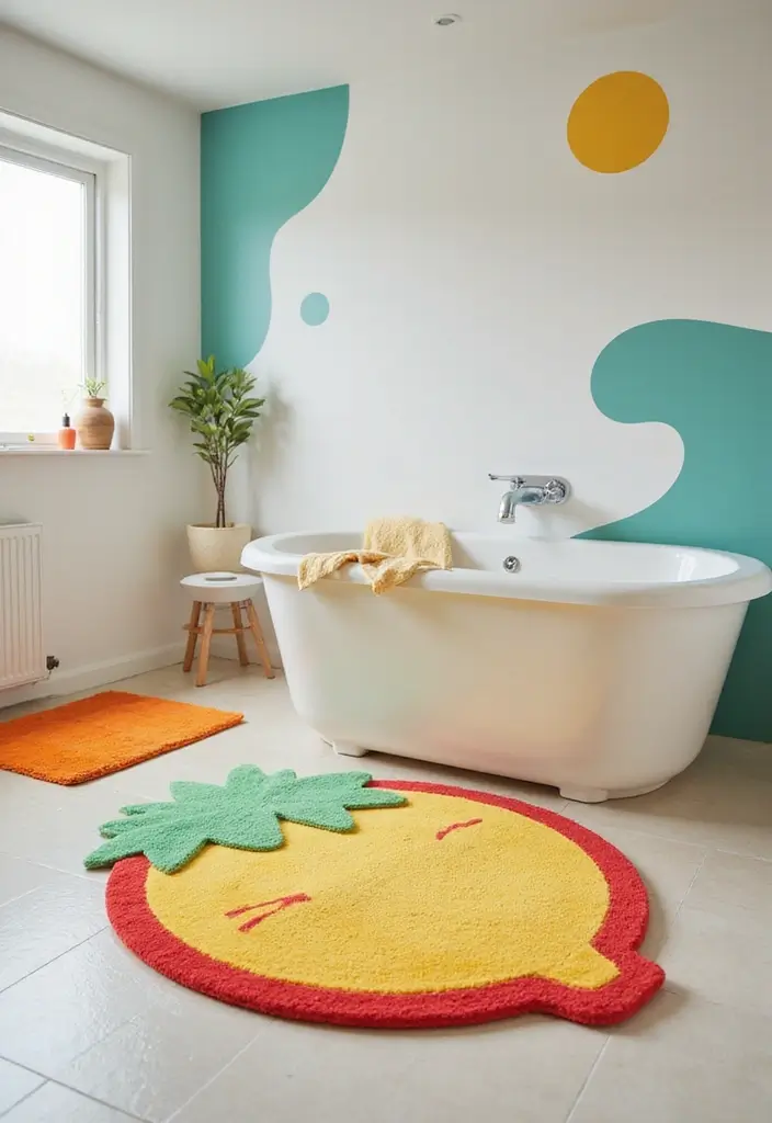 27 Modern Kids Bathroom Ideas That Feel Fun - 7. Unique Bath Mats
