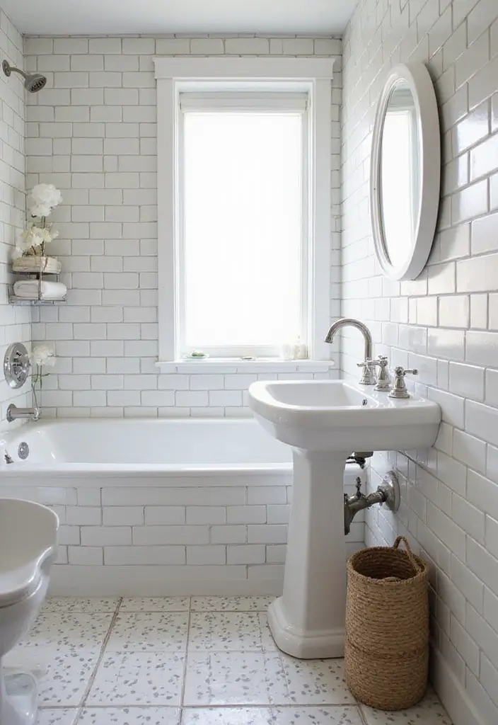 27 Small Bathroom Tile Ideas That Create Space - 1. Light-Colored Subway Tiles