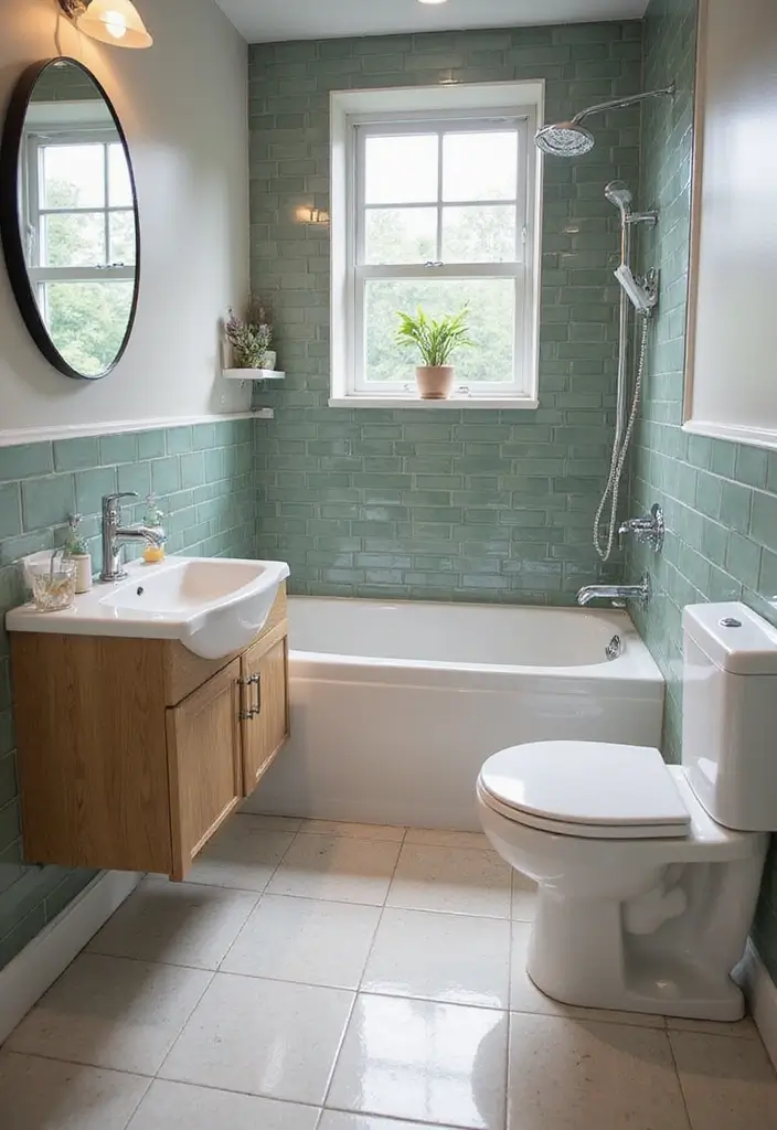 27 Small Bathroom Tile Ideas That Create Space - 10. Eco-Friendly Glass Tiles