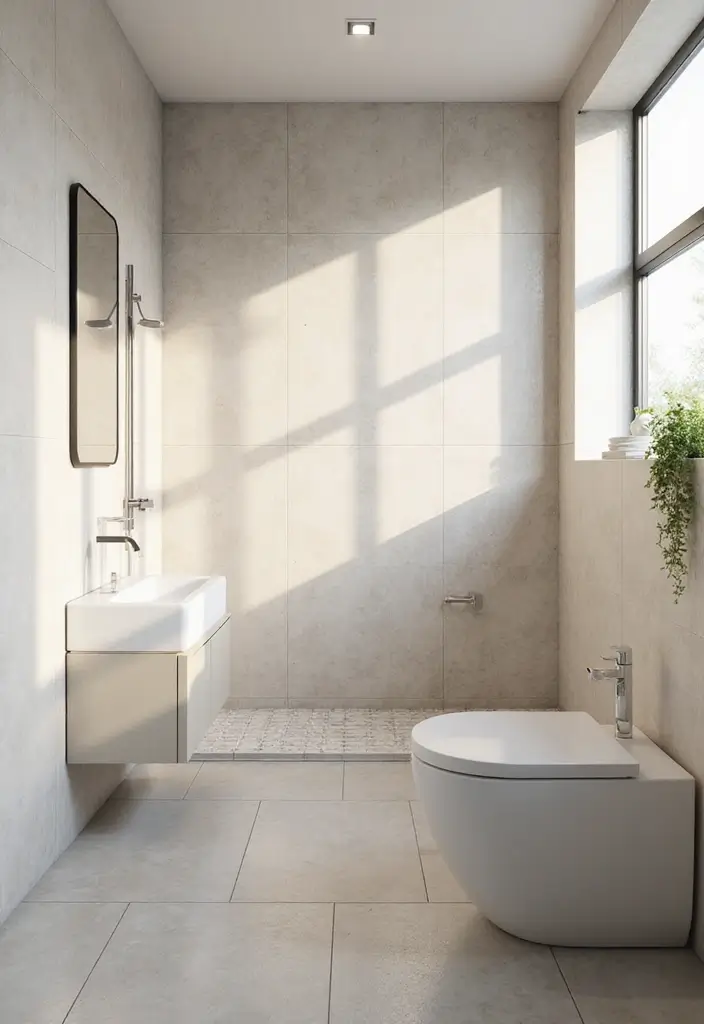 27 Small Bathroom Tile Ideas That Create Space - 19. Diffused Light Tiles